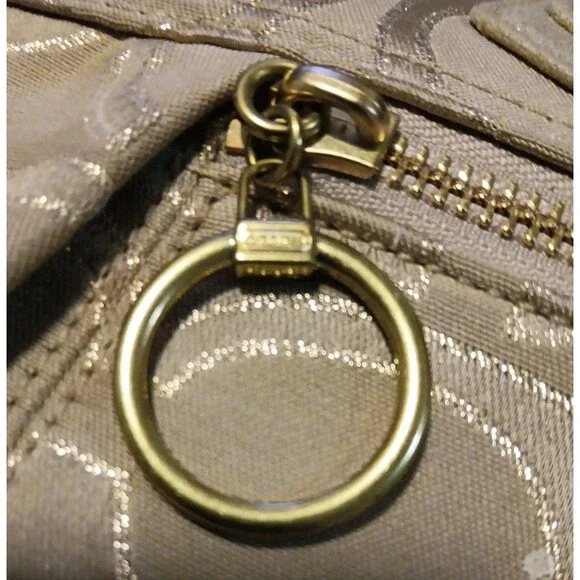 Coach Signature Logo Poppy Lurex Glam Glitter Sateen Tote Bag H1 193 17890 - Picture 5 of 13